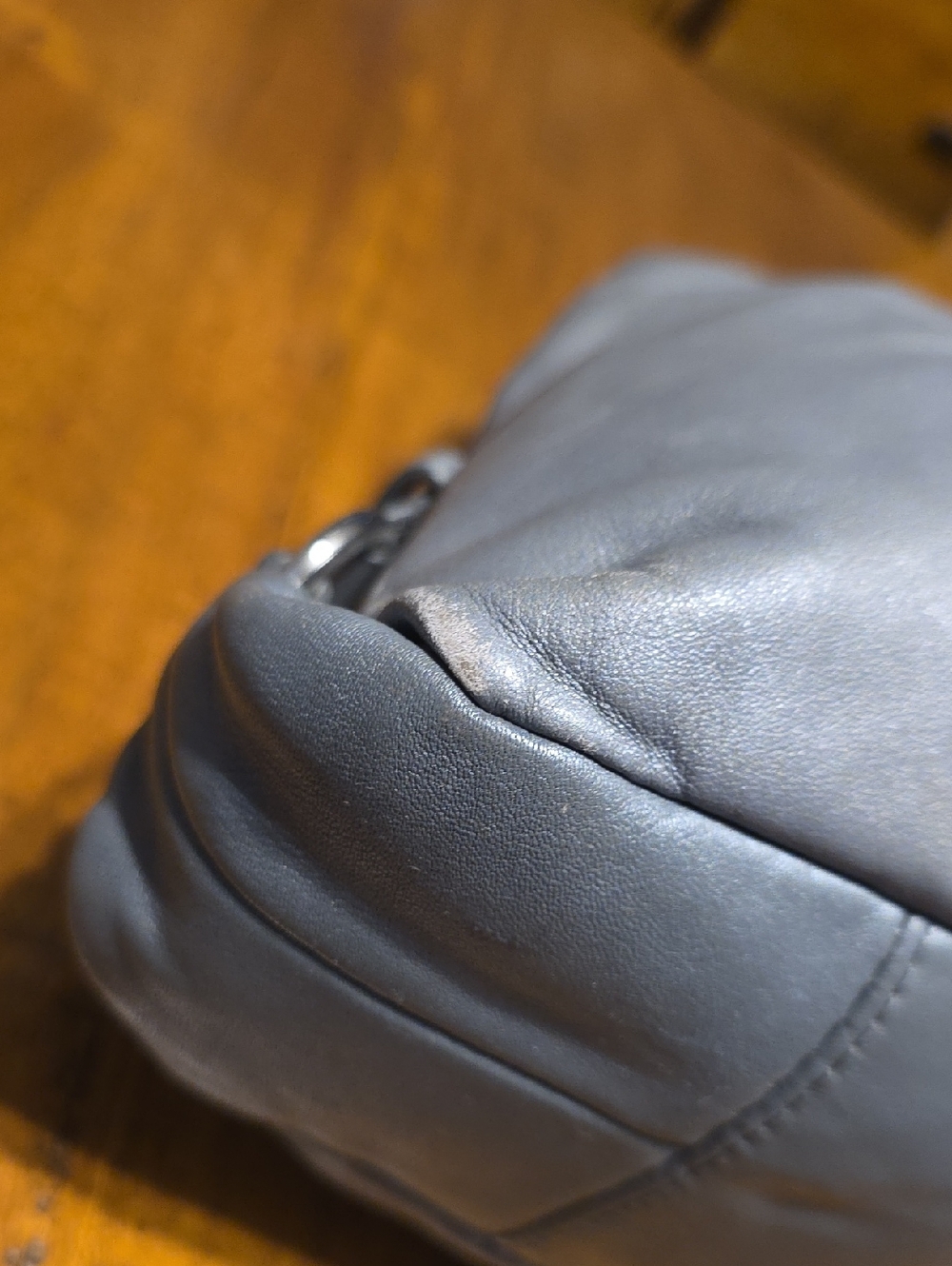 Coach Ashley ruched grey leather satchel handbag, model number F17571 - Picture 6 of 16